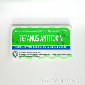 Medical Tetanus Antitoxin Injection 1500IU for human